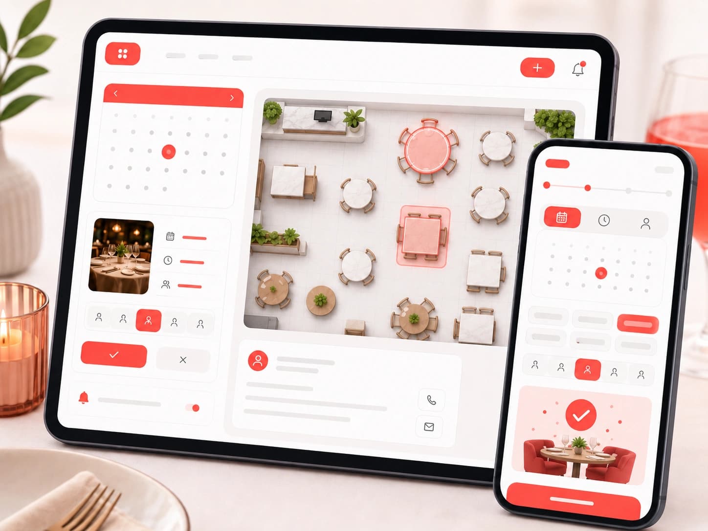 Loglime table booking app screen for restaurant reservations